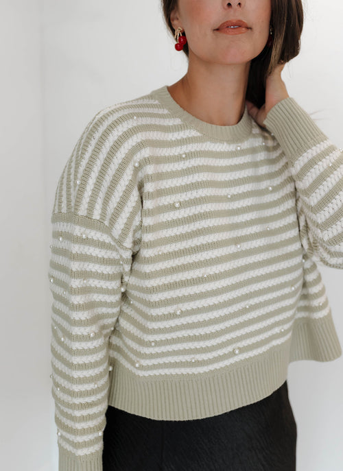 Olive Pearline Sweater