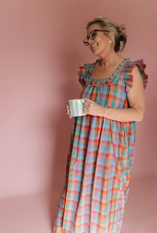 Maren Plaid Midi Dress