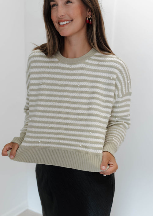 Olive Pearline Sweater