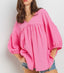 Pink V Gauze Top