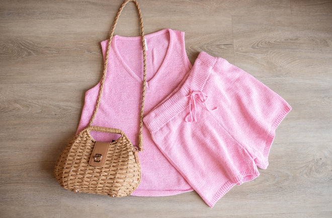 Frenchie Pink Knit Set