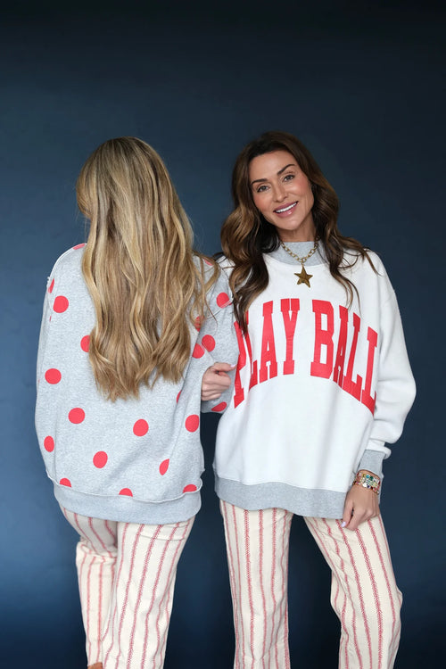 Play Ball 2-Sided Mock Neck Sweatshirt