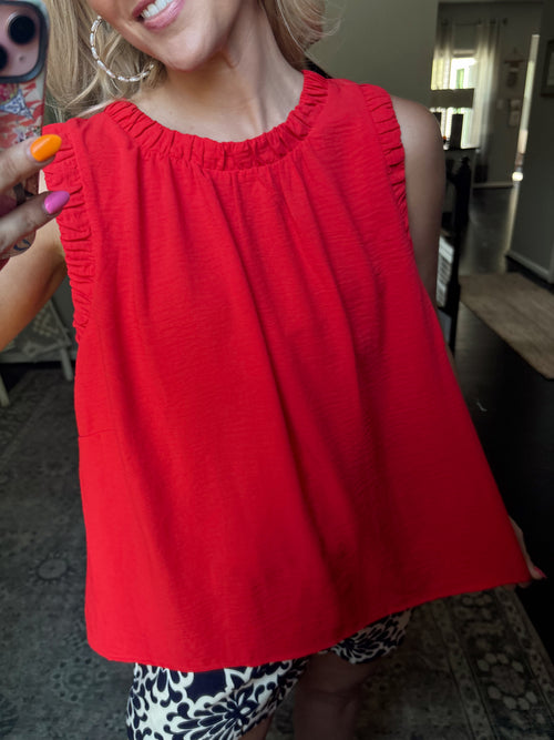 Ruffle Neck Top