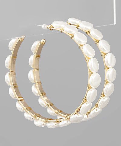 Oversized Pearl Hoops