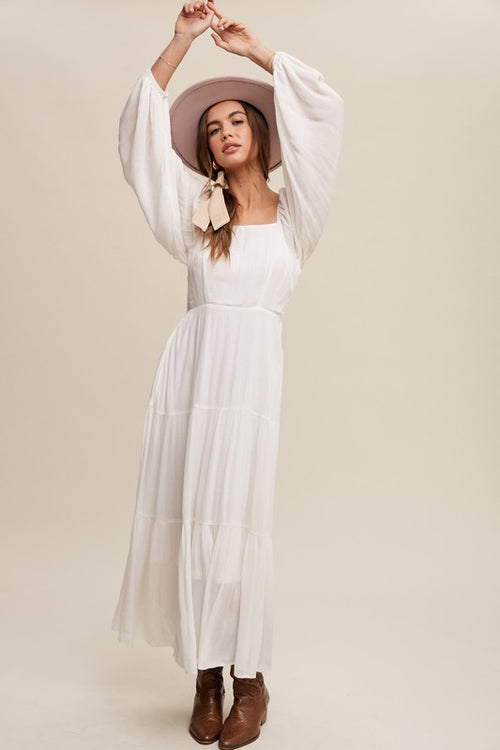 Romantic Square Neck Maxi
