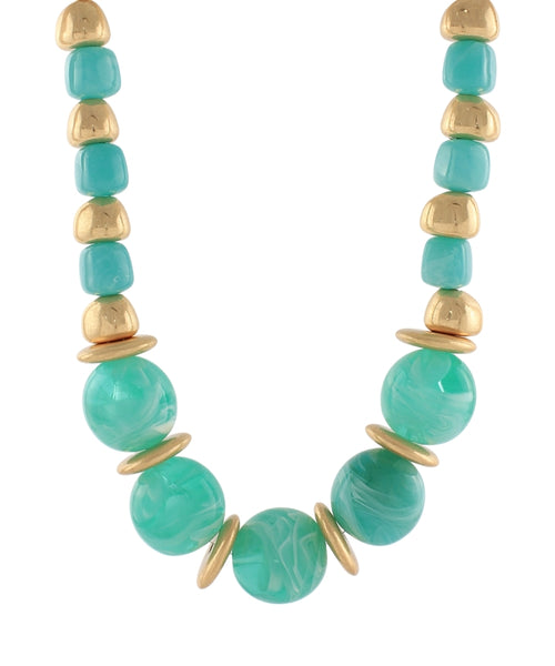 Marble Gold Disk Necklace