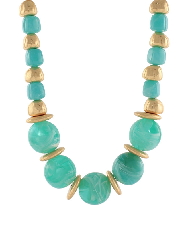 Marble Gold Disk Necklace