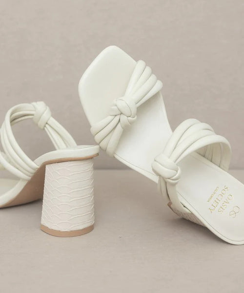 Knotted Faith White Heel