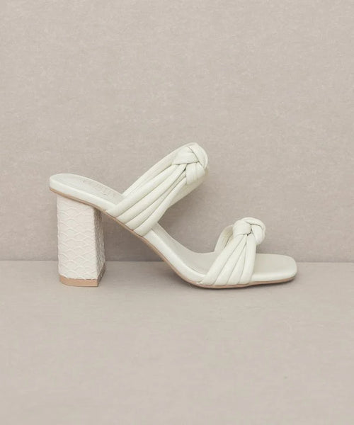 Knotted Faith White Heel