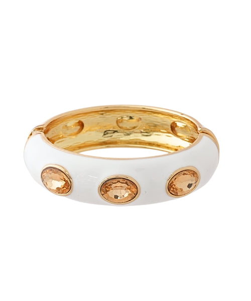 Oval Stone Station Enamel Bracelet