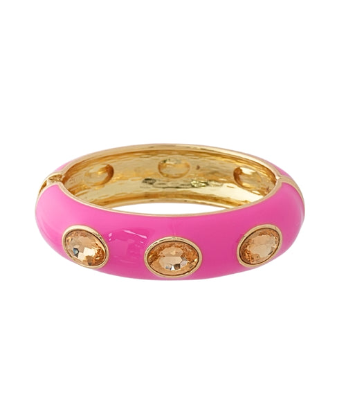 Oval Stone Station Enamel Bracelet