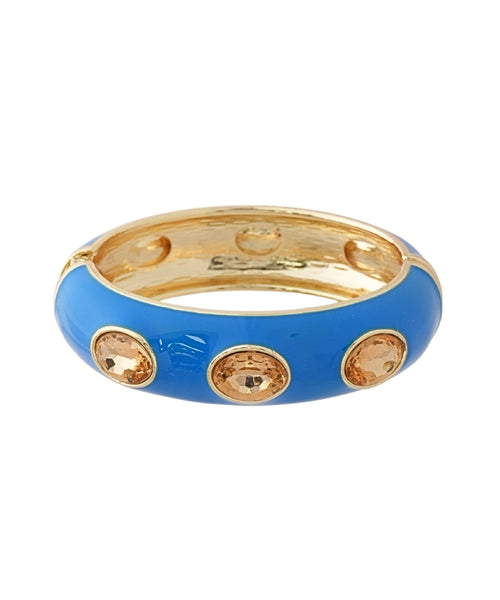 Oval Stone Station Enamel Bracelet