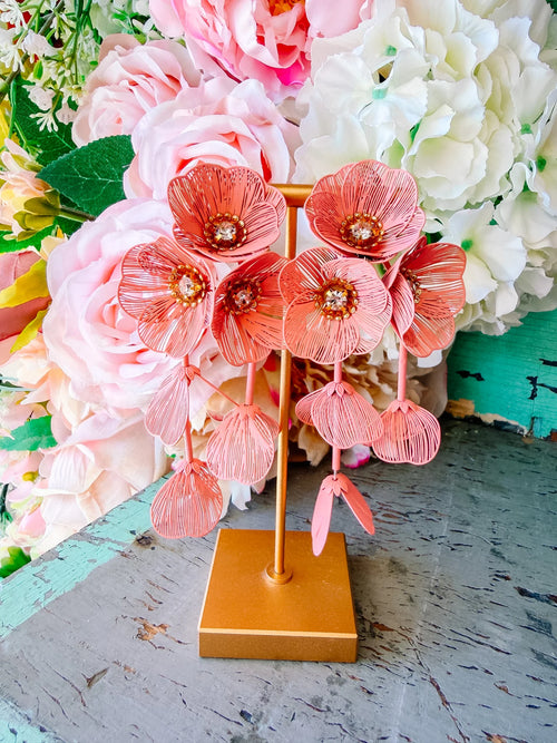 Clara Statement Floral Earrings