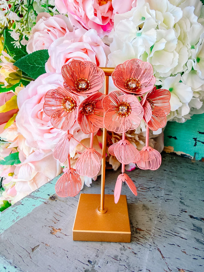 Clara Statement Floral Earrings