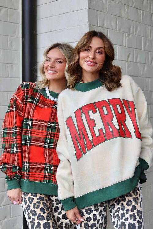 Merry 2-Sided Mock Sweatshirt
