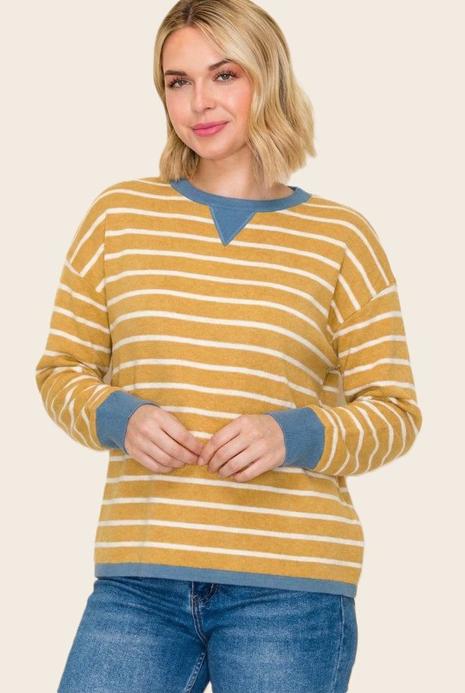 Contrast Striped Sweater