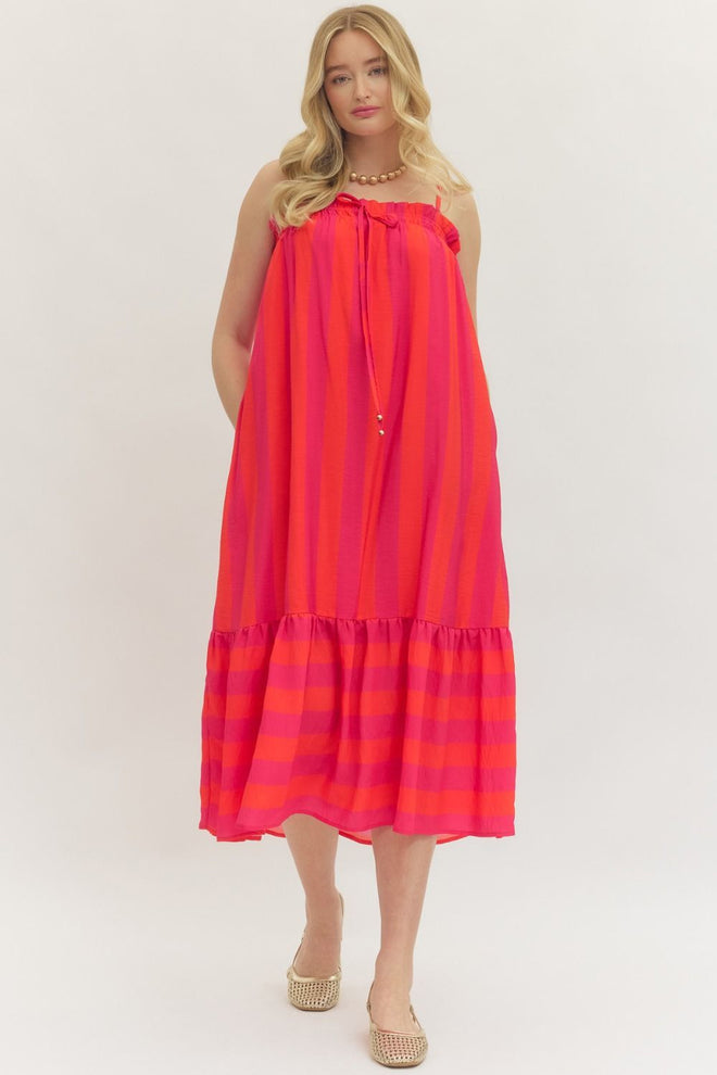 The Elodie Striped Midi Dress