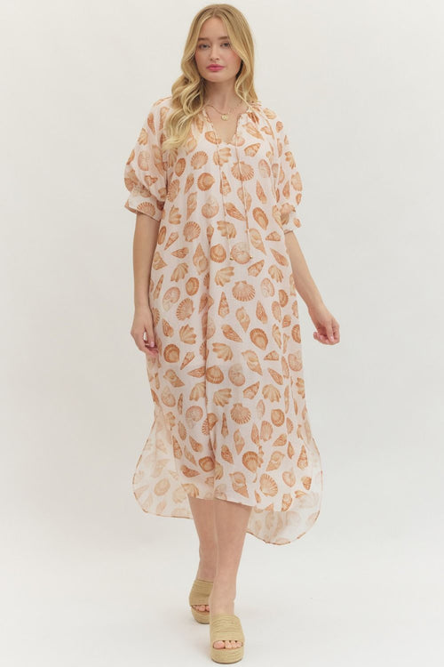Marlowe Shell Print Midi Dress