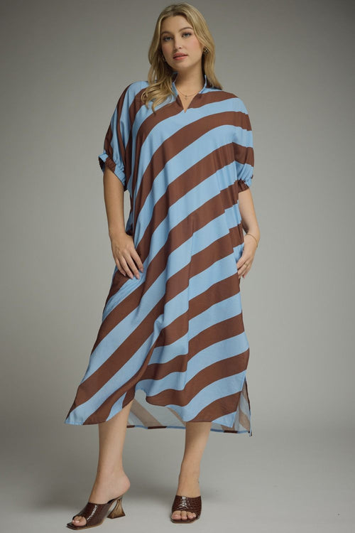 Crossline Stripe Midi Dress