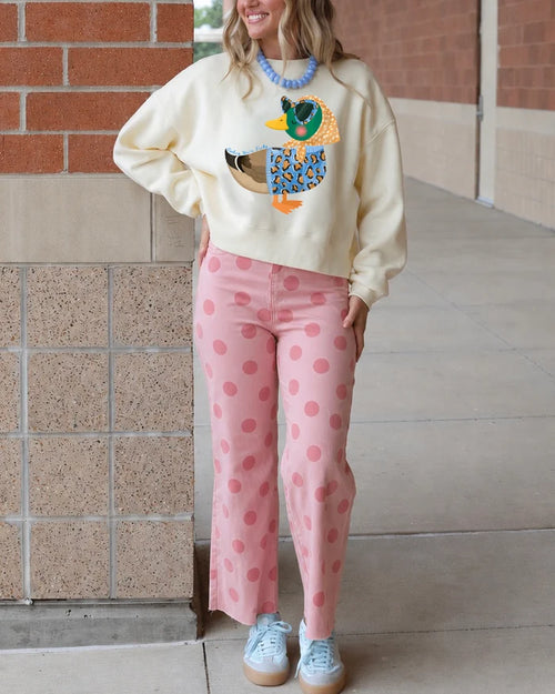 Darling, You're Ducky Crop Sweatshirt