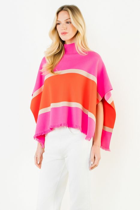 Colorblock Poncho