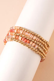 Metal Glass Beads Bracelet Set